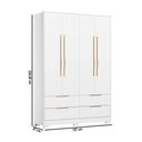 Ver imagem 4 de Guarda-Roupa Casal Domo 4 Portas 4 Gavetas Branco - Demobile