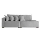 Ver imagem 2 de Sofá Modular Isa 4 Lugares com Chaise 250cm Cinza Médio Linho Almofada Solta Isa Be