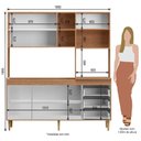 Ver imagem 3 de Armário de Cozinha Compacta em Mdp Mel e Preto 1,95 X 1,85 M Splendore