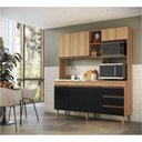 Ver imagem 4 de Armário de Cozinha Compacta em Mdp Mel e Preto 1,95 X 1,85 M Splendore