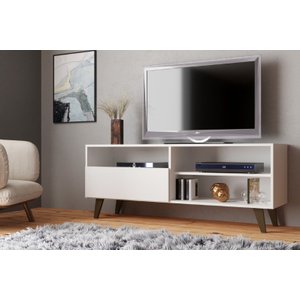 Rack para Tv Até 55 Polegadas 3 Nichos 1 Porta Detroit - J Carvalho - Branco