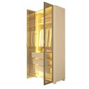 Ver imagem 3 de Guarda-Roupa Modulado Lúmine 2 Portas 4 Gavetas com Vidro e LED 100% MDF Off White - Pnr Móveis