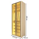 Ver imagem 4 de Guarda-Roupa Modulado Lúmine 2 Portas 4 Gavetas com Vidro e LED 100% MDF Off White - Pnr Móveis