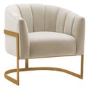 Ver imagem 6 de Kit 2 Poltronas Decorativas Sala de Estar Recepção Mavie Base de Ferro Dourado Bouclé - Amarena Móve
