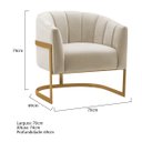 Ver imagem 3 de Kit 2 Poltronas Decorativas Sala de Estar Recepção Mavie Base de Ferro Dourado Bouclé - Amarena Móve