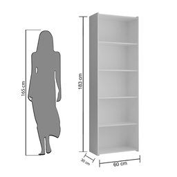 Estante Para Livros Suiça Branco Casa Mobilia - 4