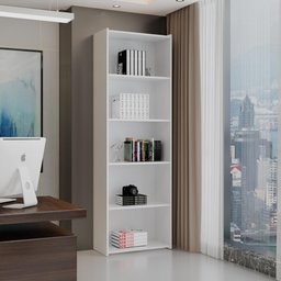 Estante Para Livros Suiça Branco Casa Mobilia - 1