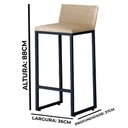 Ver imagem 4 de Kit 3 Banquetas Alta C/ Encosto e Apoio de Pés Courino Área Gourmet Base Preta - Twdecora