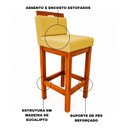 Ver imagem 7 de Banqueta Alta de Madeira Aurora Balcão Cozinha Bistro com Encosto Suede Amarelo