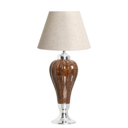 Abajur Grande para Sala Luminária Havana Marrom Petra com Cúpula 71x35 Cm - 1