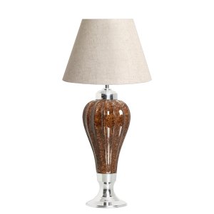 Abajur Grande para Sala Luminária Havana Marrom Petra com Cúpula 71x35 Cm