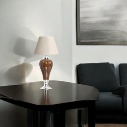 Abajur Grande para Sala Luminária Havana Marrom Petra com Cúpula 71x35 Cm - 7