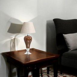 Abajur Grande para Sala Luminária Havana Marrom Petra com Cúpula 71x35 Cm - 5