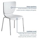 Ver mais imagens de Kit 6 Cadeiras Empilháveis Base Aço Tubular Mono Branco