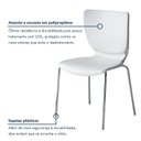Ver imagem 6 de Kit 6 Cadeiras Empilháveis Base Aço Tubular Mono Branco