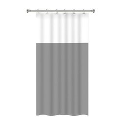Cortina de Box Banheiro Pvc com Visor Liso 138x198cm:branco - 1
