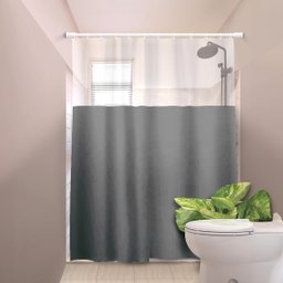 Cortina de Box Banheiro Pvc com Visor Liso 138x198cm:branco - 10