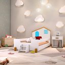 Ver imagem 1 de Cama de Criança Infantil Solteiro Belissima Azul - Branco e Mel