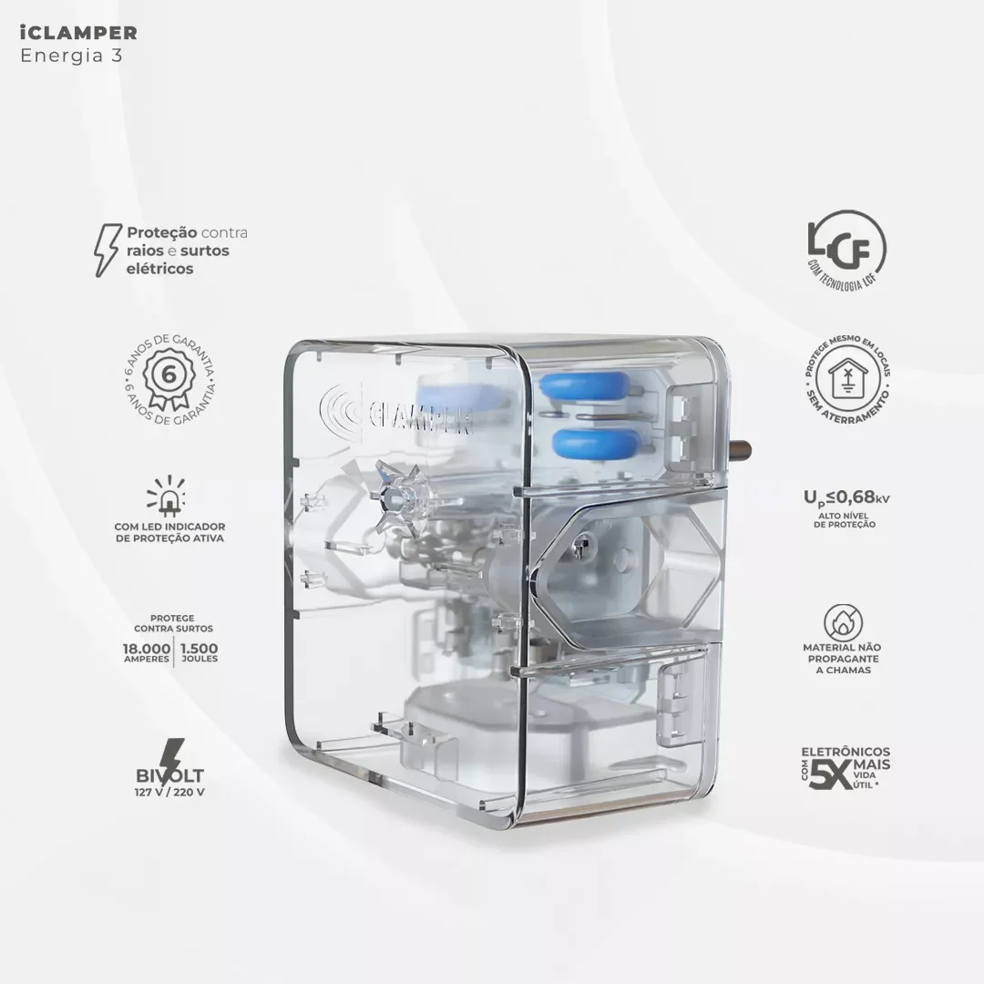 Ver imagem 6 de Dps Iclamper Energia 3 Lcf Transparente (protetor C. Telef/energ)