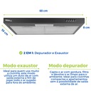 Ver imagem 4 de Depurador de Ar Exaustor 60 Cm Parede para Cozinha 127v 3 Velocidades Philco