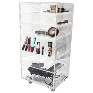 Carrinho Acrílico Organizador de Maquiagem Médio N5 6 gavetas Centauri Acrílicos CAR-N5