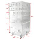 Ver imagem 2 de Carrinho Acrílico Organizador de Maquiagem Médio N5 6 gavetas Centauri Acrílicos CAR-N5