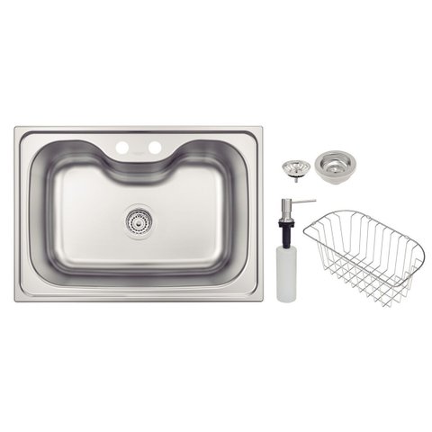 Cuba Tramontina Morgana 60 Fx Undermount Cor Aço Inox Escovado c/ Válvula, Dosador de Sabão e Cesto