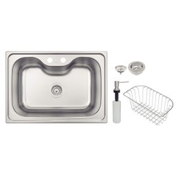 Cuba Tramontina Morgana 60 Fx Undermount Cor Aço Inox Escovado C/ Válvula, Dosador de Sabão e Cesto - 1