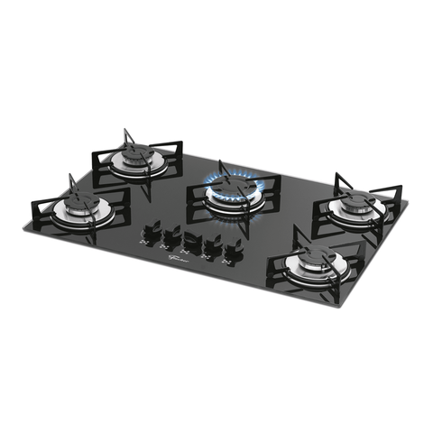 Fogão Cooktop Bivolt 5 Bocas Gás Mesa Vidro Fischer Preto 1642-6985