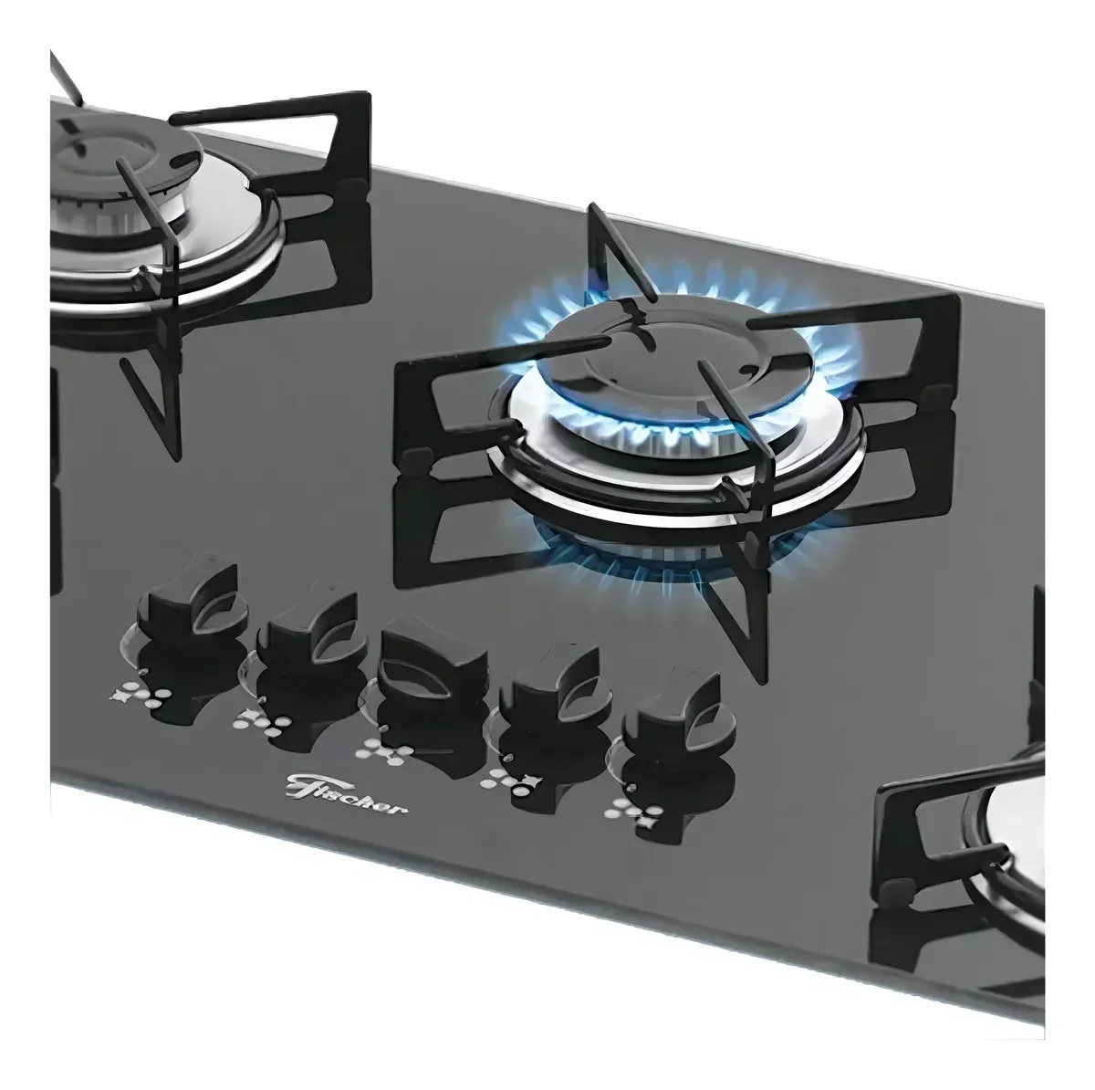 Ver imagem 2 de Fogão Cooktop Bivolt 5 Bocas Gás Mesa Vidro Fischer Preto 1642-6985
