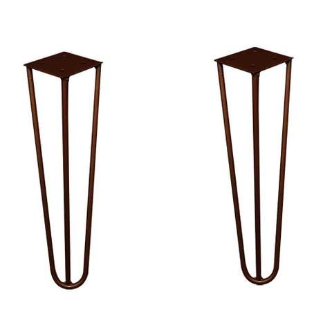 Kit 2 Pés de Metal 25 Cm Hairpin Legs Rack e Puffs Bronze