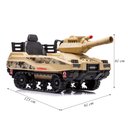 Ver imagem 3 de Carrinho Elétrico Mini Tanque com Som Luz e Disparador de Munição Camuflado Amarelo G31 - Gran Belo
