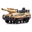 Ver imagem 1 de Carrinho Elétrico Mini Tanque com Som Luz e Disparador de Munição Camuflado Amarelo G31 - Gran Belo