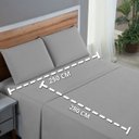 Ver imagem 6 de Kit Roupa de Cama King Size Percal 200 Fios 100% Algodão com Elástico e Fronhas 4 Peças:cinza