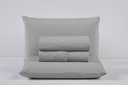 Ver imagem 1 de Kit Roupa de Cama King Size Percal 200 Fios 100% Algodão com Elástico e Fronhas 4 Peças:cinza