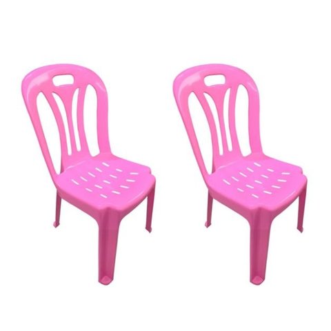 02 Cadeiras Infantil de Plástico para Estudar e Desenhar Rosa