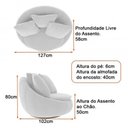 Ver imagem 5 de Poltrona Giratória 127cm Golden Courino Caramelo / Bouclé Off White - Sallar Home