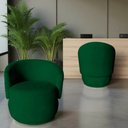 Ver imagem 7 de Kit 2 Poltronas Decorativa Beatriz Orgânica Bouclé Verde