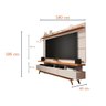 Rack com Painel de Sala Vivare Wood 1,80 Giga Móveis:OffWhite/Nature - 3