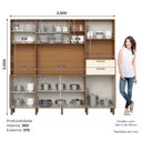 Ver imagem 2 de Kit Armário de Cozinha Compacta Melinda B131 Briz 8 Portas 2 Gavetas Cinamomo Off White Henn
