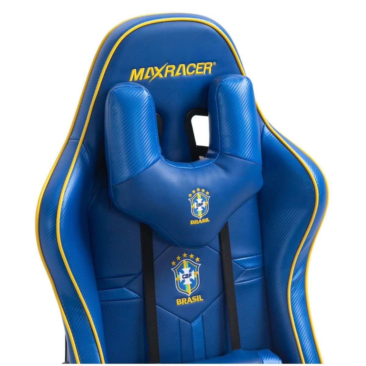 Cadeira Gamer MaxRacer Tactical CBF Azul  Amarelo Licenciada - 3