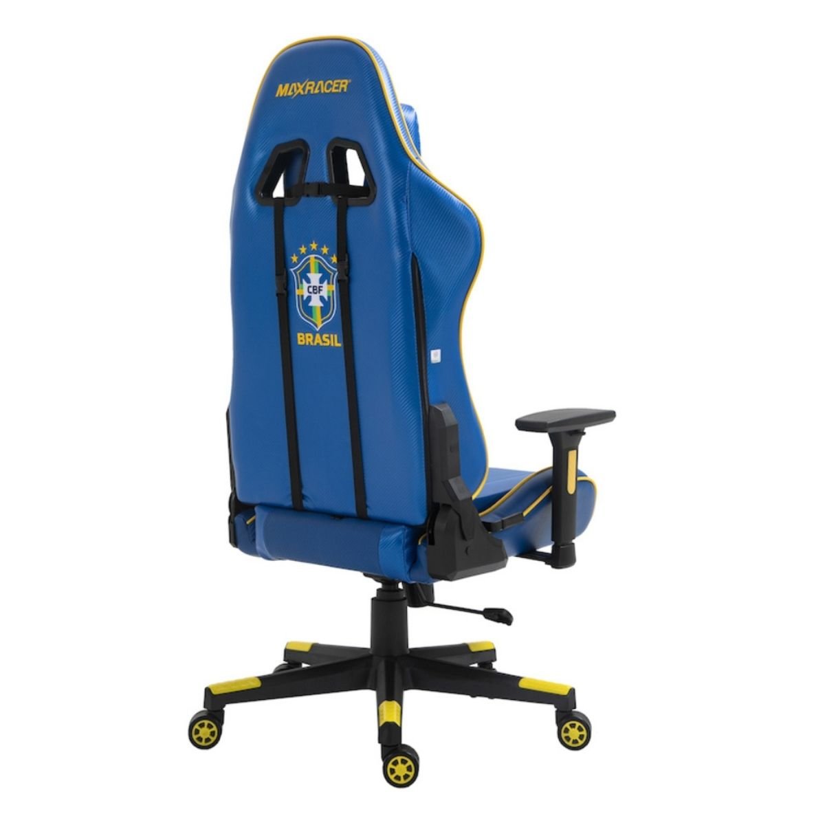 Cadeira Gamer MaxRacer Tactical CBF Azul  Amarelo Licenciada - 7