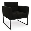 Ver mais imagens de Kit 2 Poltronas Elisa Suede Preto Base Metálica Industrial Preto - D'Rossi