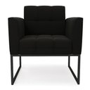 Ver imagem 6 de Kit 2 Poltronas Elisa Suede Preto Base Metálica Industrial Preto - D'Rossi
