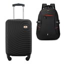 Ver imagem 1 de Kit Mala de Bordo Viagem 10kg Rodas 360º Rígida Abs Cadeado Segredo Gladiador A7mb com Mochila Execu