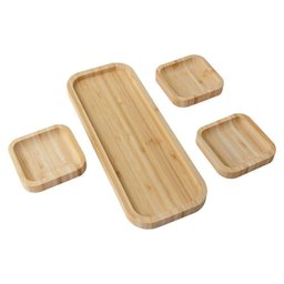Petisqueira De Bambu Com 4 Peças - 31Cm Com 4 Garfinhos - 2