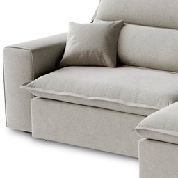 Sofá Retrátil e Reclinável Milano Linho Bege Claro 250cm Fabrispuma - 6