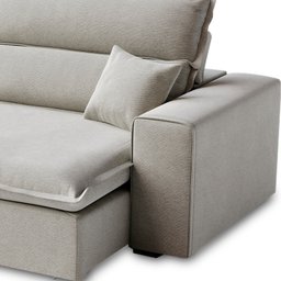 Sofá Retrátil e Reclinável Milano Linho Bege Claro 250cm Fabrispuma - 10