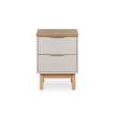 Ver imagem 1 de Mesa de Cabeceira Kaki 2 Gavetas 43 Cm X 40 Cm Tauari / Off White