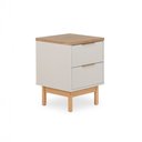 Ver imagem 3 de Mesa de Cabeceira Kaki 2 Gavetas 43 Cm X 40 Cm Tauari / Off White